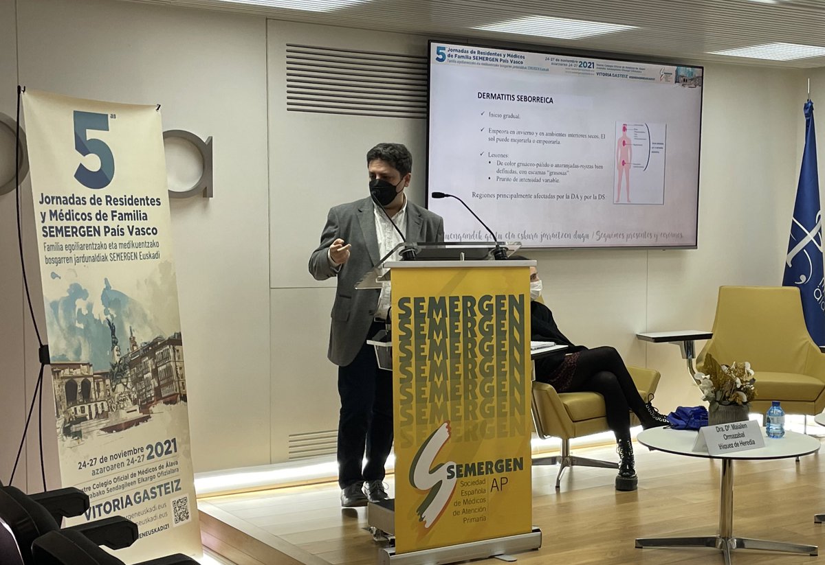 5 Jornadas de Residentes y médicos de familia SEMERGEN Pais Vasco. Dermatología. Patologías más frecuentes en Atención Primaria. Dr. D. David Palacios Martínez
 <a href="/semergenpv/">SEMERGEN PAIS VASCO</a> <a href="/icomalava/">Ilustre Colegio Oficial de Médicos de Araba/Álava</a> 
#semergeneuskadi21 <a href="/SEMERGENap/">SEMERGEN | Médicos de AP</a>