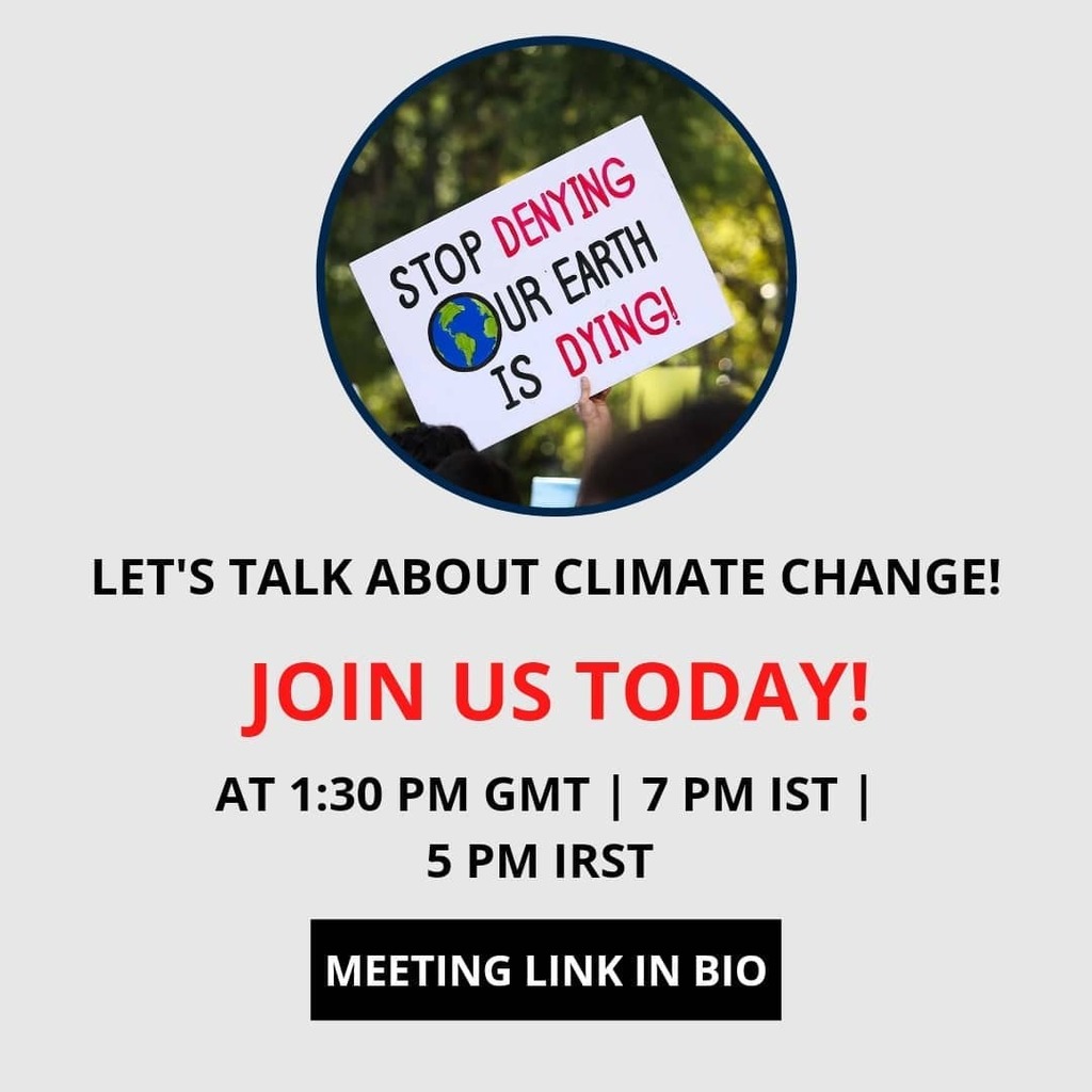 40seconds1's tweet photo. We will be hosting a meeting today and talking about climate change!
join us! Be there to listen to what others got to say! Or be the voice! Hear people from around the world! We will be there to listen to your concerns and queries!

Meeting link in Bio.

For any questions f… https://t.co/qp5c9lGulh