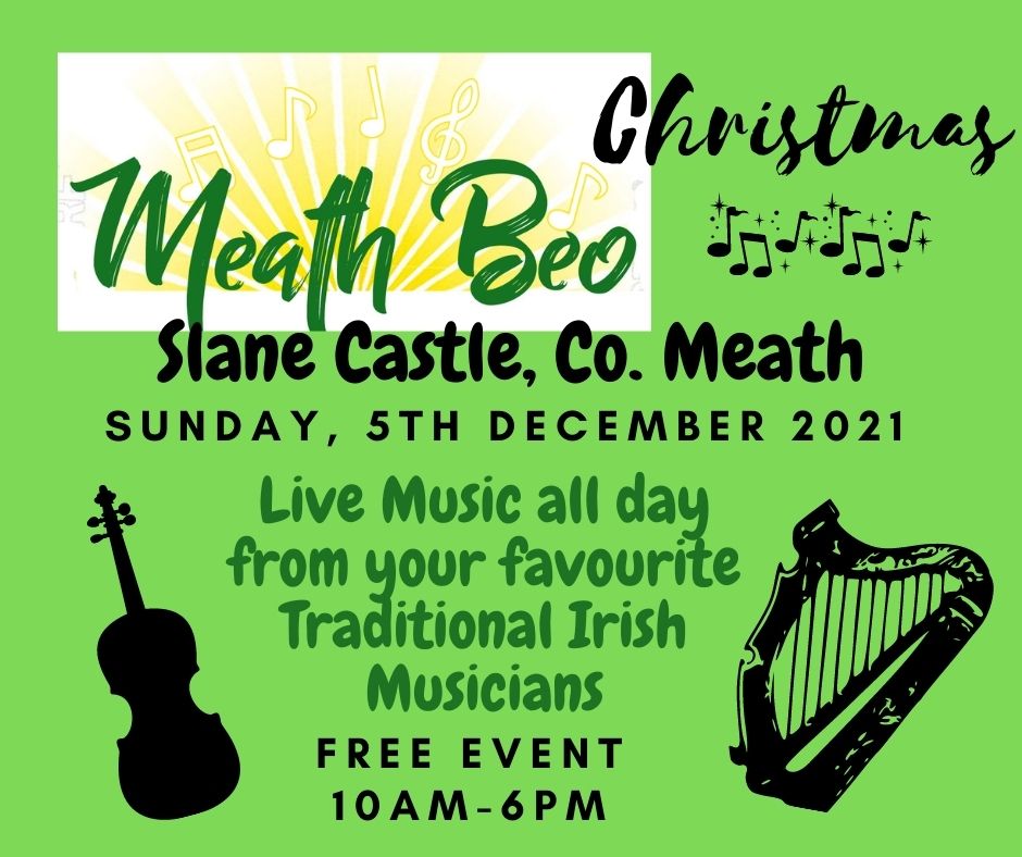 MeathBeo's tweet image. Live Traditional Irish Music from your favourite Meath musicians in the beautiful Christmas setting at Slane Castle.
Free Open Air event. 
Thanks to Meath Arts Office &amp;amp; Dept Culture Local Live Performance Programming. 
#llpps #meathartsoffice #meathcountycouncil #meathbeo