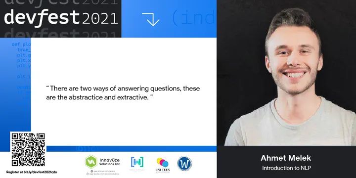 gdgcdo's tweet photo. 🙌 Ahmet Melek, Machine Learning Engineer at Primer AI as he talks about the Introduction to NLP.

#gdg #gdgcdo #DevFest202 https://t.co/YvDxNjh4Zn