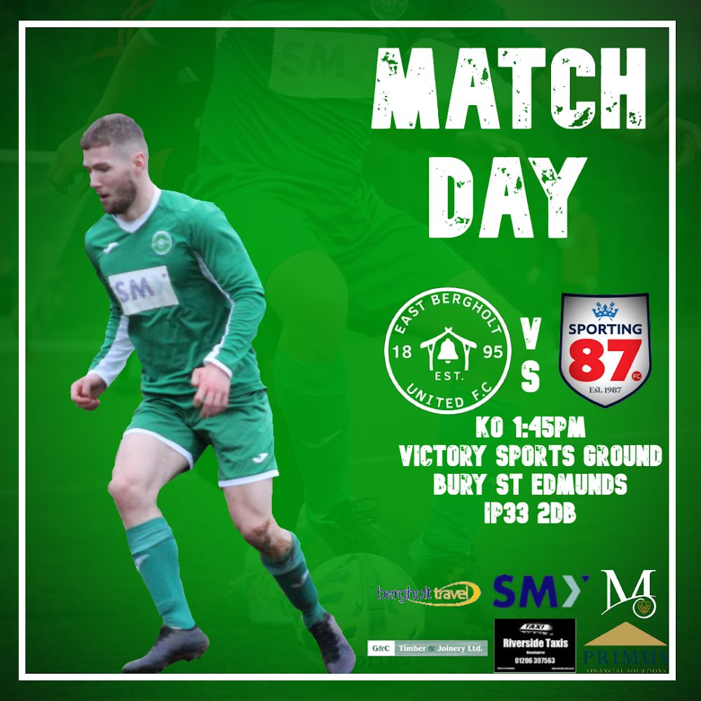 EBUFC1's tweet photo. MATCHDAY

Today the First Team are at home to @BildestonFC and will be looking to build on from last weeks win.

The Reserves are away to @Sporting87Res 

Also, the A’s are playing @TheCastlemen at Badingham Road

#GreenArmy https://t.co/j6bNMIhbId