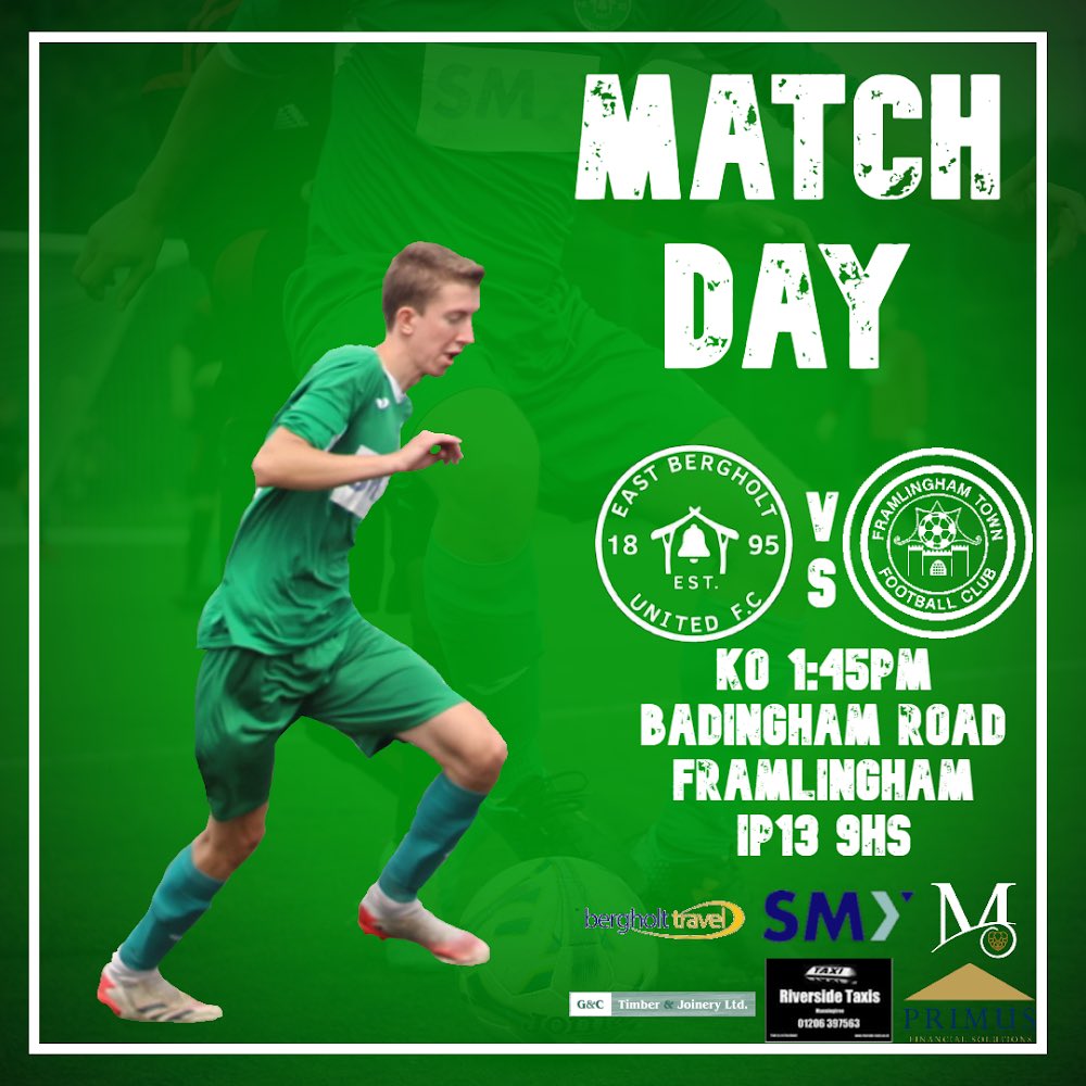 EBUFC1's tweet photo. MATCHDAY

Today the First Team are at home to @BildestonFC and will be looking to build on from last weeks win.

The Reserves are away to @Sporting87Res 

Also, the A’s are playing @TheCastlemen at Badingham Road

#GreenArmy https://t.co/j6bNMIhbId