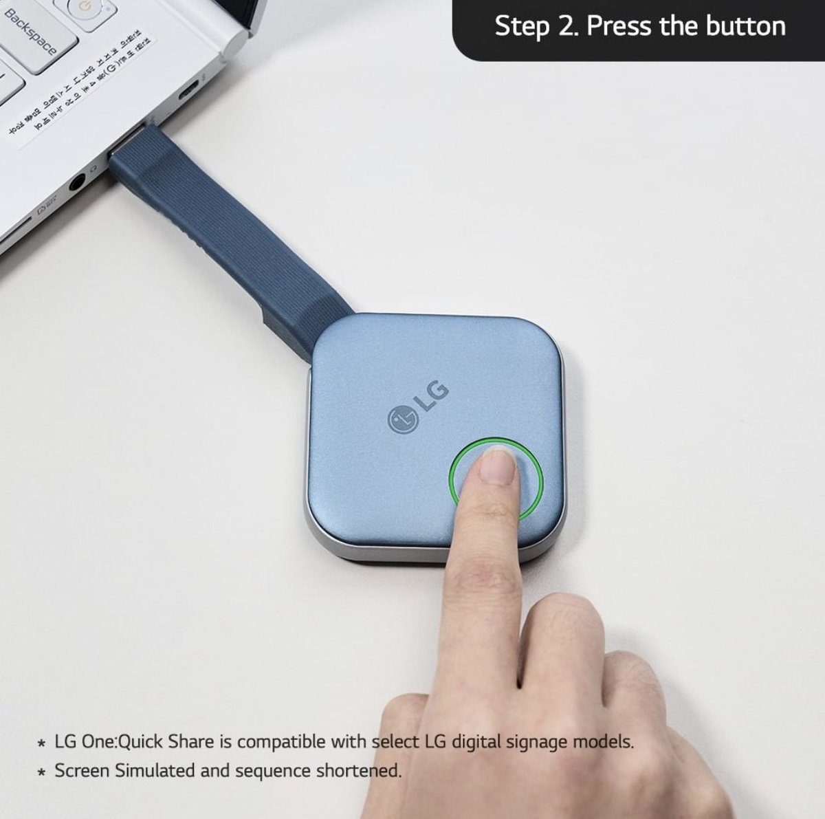 LGGulf's tweet photo. Just PLUG it in to compatible LG signage and laptop to pair them.
Then, press the button on the LG One:Quick Share dongle device for wireless screen sharing.
How simple it is!
⠀
#LGOneQuickShare #LGWirelessScreenSharing #OnederfulLife #SC00DA #LGInformationDisplay #LGOneQuick https://t.co/0sCmEv2B7N