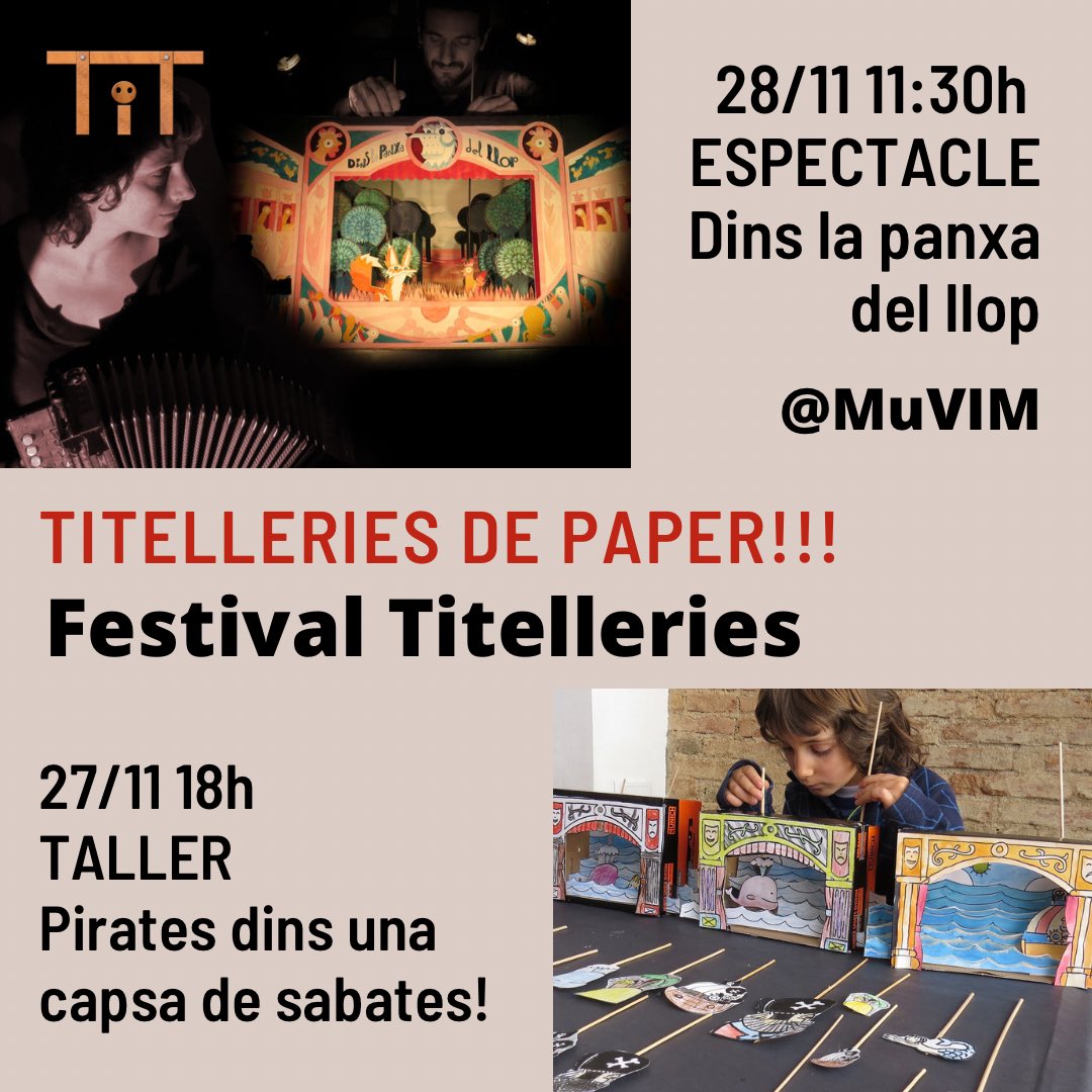titelleries's tweet photo. Titelleries de paper amb la cia. De_paper a València!! 
El nostre festival es fixa en tècniques tan originals i interessant com el teatre i els titelles DE PAPER!! 
No es perdeu l’oportunitat de gaudir d’aquesta tècnica amb una de les cies. deganes del teatre de paper!! https://t.co/h5J0nc93CX