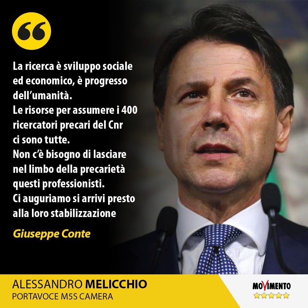 PrecariUnitiCNR's tweet photo. Il #Presidente #Conte chiede pubblicamente alla #Presidente #CNR @MC_Carro la #stabilizzazione dei #precari, di #TUTTI gli aventi #diritto, nessuno escluso, e senza alcuna #esitazione. Lo invitiamo il #30Novembre a Roma. #occupycnr #bastaprecariatodistato https://t.co/s8On6WlNhV https://t.co/K7WGk0ZhC1