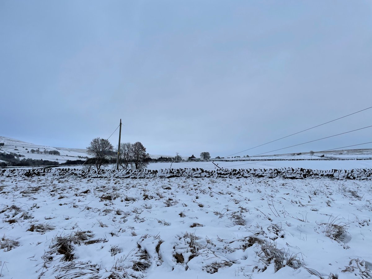 ElectricityNW's tweet photo. Images from our engineers on site at Alston, Cumbria, responding to downed overhead powerlines. If you see any lines down do not approach. Call us immediately on 105. #StormArwen #StaySafe https://t.co/vGGoYeNVZk