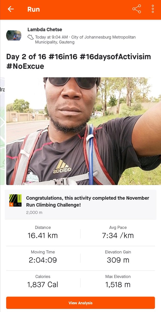 saChetse's tweet photo. Day 3 of 16 #16in16 #16DaysOfActivisim Woodlands #Parkrun not the fitness required for this challenge but ran well. #NoToGBV #NoExcuse
#NoViolenceAgainstWomenandChildren #RunWell https://t.co/b6omnyCzLQ