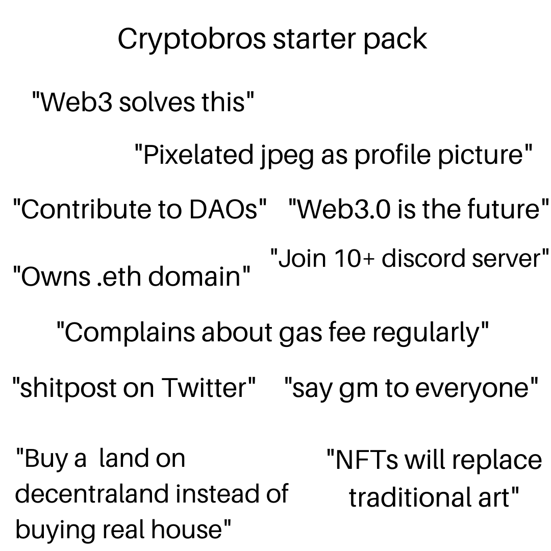 sahilypatel's tweet photo. Crypto bros starter pack https://t.co/rZnSKzI2Q5