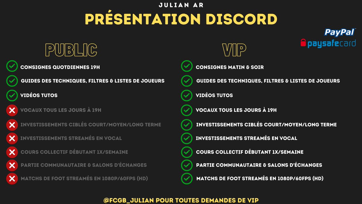 JulianBelot's tweet photo. 🍀Concours 

👉1 mois à gagner dans la partie VIP du Discord pour le mois de décembre

💡Pour participer : 

- Follow @JulianBelot &amp; @FCGB_Julian
- RT ce Tweet

📅Tirage au sort le 1er décembre

Lien Discord partie publique : https://t.co/xfOIrsAcOK https://t.co/mhTPsFx9wL
