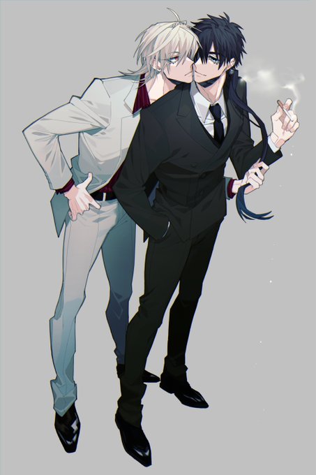ボスと暁#創作BL #illustration #OC 