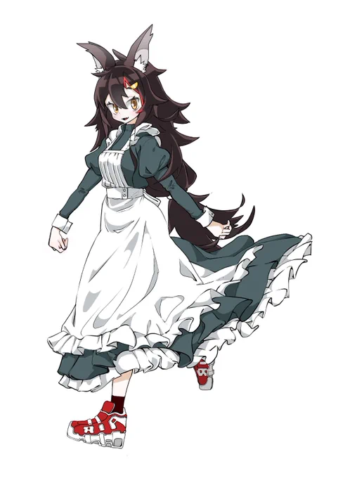 メイドミオしゃ
#大神ミオ
#みおーん絵
#ミオかわいい 