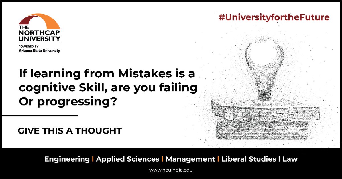 NorthCap_Univ's tweet image. What is your measure of failure and success? At The NorthCap University, we pick your brains to encourage thinking rather than taking things at their face value. So, here is a thought to ponder upon and decide which way you are heading.
#givethisathought #factbased #skills