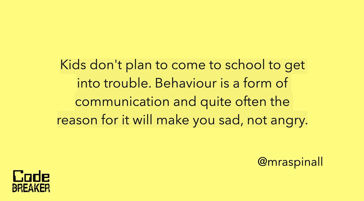 Kids don’t plan to come to school to get into trouble. #CodeBreaker