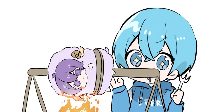 💙ななもり羊食べる 