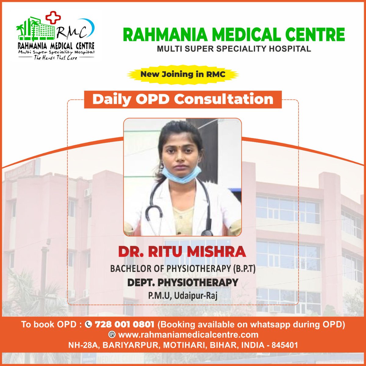 RahmaniaCentre's tweet photo. First time in Motihari Pulmonologist available @RahmaniaCentre. Get your chest related consultation today... https://t.co/WGL2EhYvSs