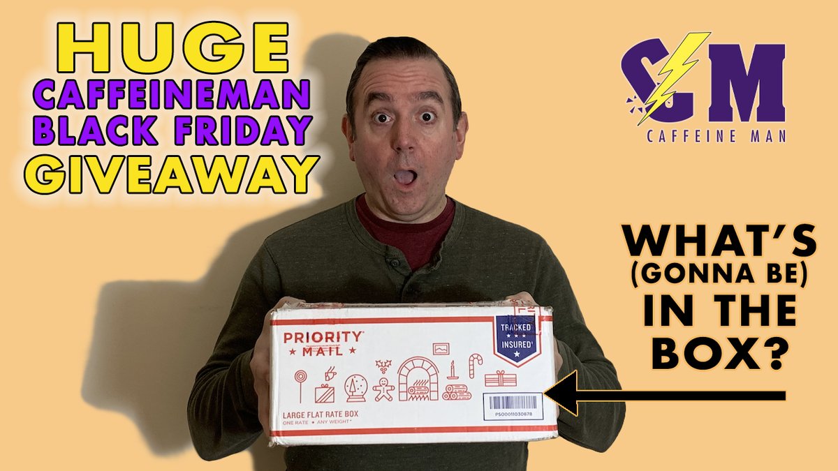 CaffeineMan1's tweet photo. Black Friday Weekend Giveaway! Want to know what is in the box &amp; find out MORE ways to be entered? Check out my YouTube video. Must be following me on social media. Tag 2 friends &amp; Retweet.  #giveaway #energydrinks #energydrinkgiveaway #retweet #contest
https://t.co/xIrXpSOduI https://t.co/0YFeDWQQAJ