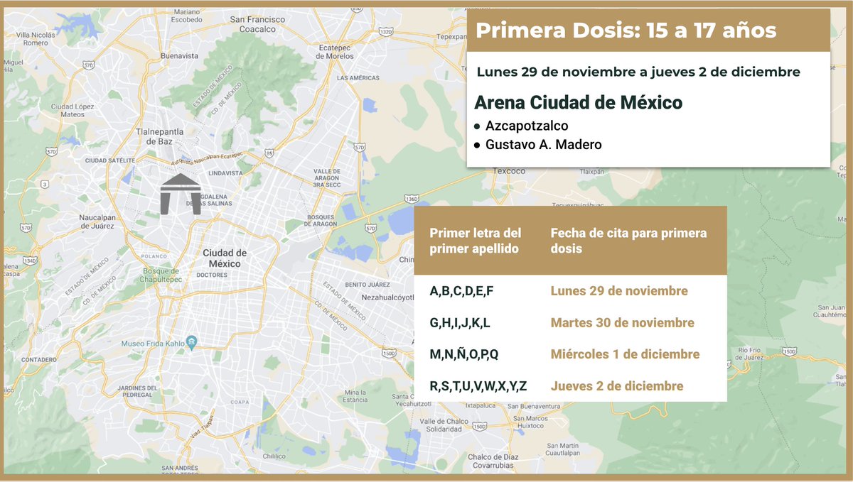EduardoClark's tweet image. Estamos contentos de iniciar ya la próxima semana la vacunación para jóvenes de 15 a 17 años de edad en la Ciudad de México. Acá los datos de qué sedes y días para cada alcaldía. Regístrense en mivacuna.salud.gob.mx y recibirán mañana un mensaje SMS con su cita personalizada.