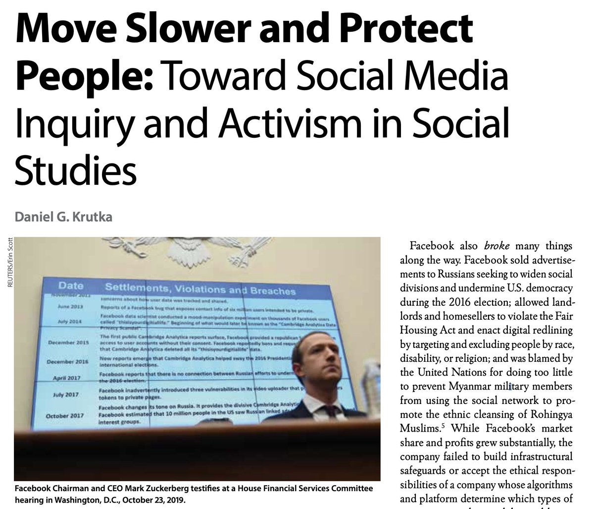OMG! @dankrutka has done it again: check out this fine piece that offers practical insight on how HS social studies teachers can explore social media &amp; activism with their students #medialiteracy #digiURI #sschat bit.ly/3nZFX7i