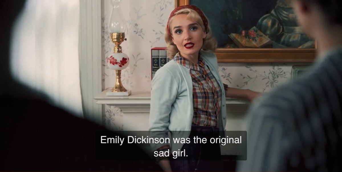 sapphicemisue's tweet photo. "Emily Dickinson was the original sad girl."
—Sylvia Plath
already know that this scene will be one of the best of the series #dickinson https://t.co/jp92Vc9x2r