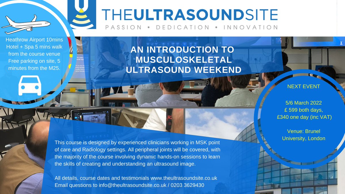 mskultrasound's tweet photo. Our next Introductory MSK Ultrasound course is the 5/6 March 2022..full details and online registration https://t.co/Q75L1xyXl9
#TUSSIntro
Hotel on site β
10 minutes to Heathrow β
Fantastic facilities β
https://t.co/WoNt8c9xAs