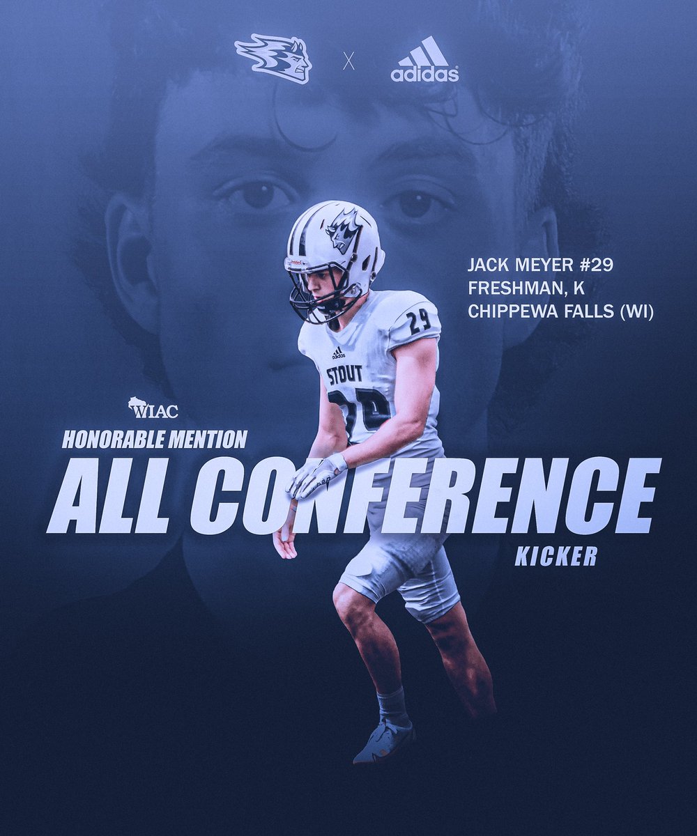 UWStoutFootball's tweet image. HM All-Conference Kicker

▶️ @Jack_Meyer2 

▶️ @ChippewaFallsSD 

#BleedBlue | 🔵⚪️