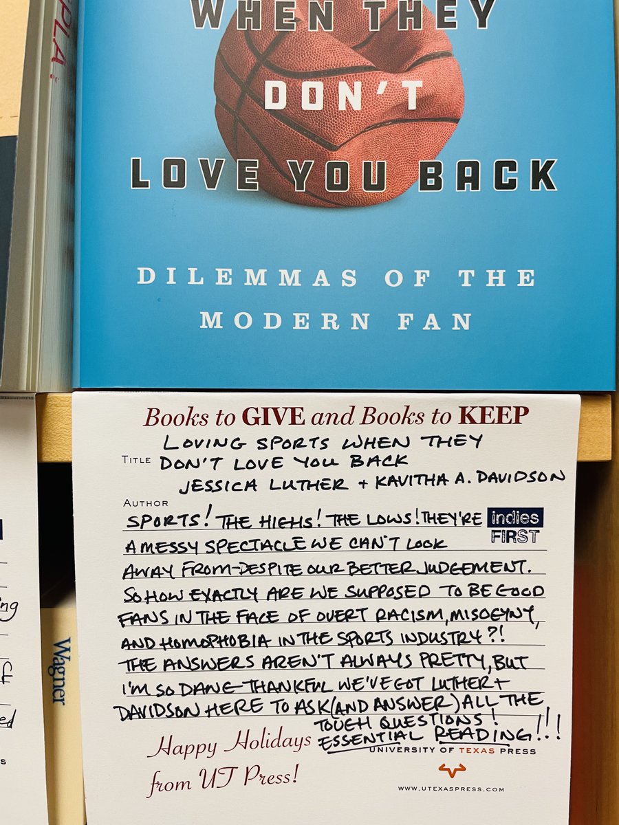 UTexasPress's tweet photo. Uriel wants every sports fan out there reading this to order @jessicawluther and @kavithadavidson’s LOVING SPORTS WHEN THEY DON’T LOVE YOU BACK. He’s a die-hard Cowboys fan with questions and this book has the answers. #LovingSports https://t.co/63HITgH0Oe https://t.co/SQ0XnLUmbM