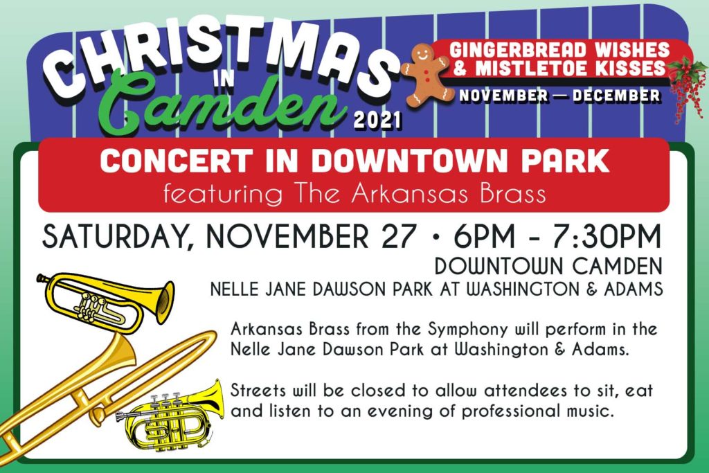FirstMonthly's tweet image. Happens this evening @ 6PM downtown at Washington &amp;amp; Adams.  Tables &amp;amp; chairs will be set in the street or bring your lawn chair.  If you have trouble walking park in front of hollis evans &amp;amp; what's cookin'. Free concert. #christmasincamden  #music #downtowncamdenar