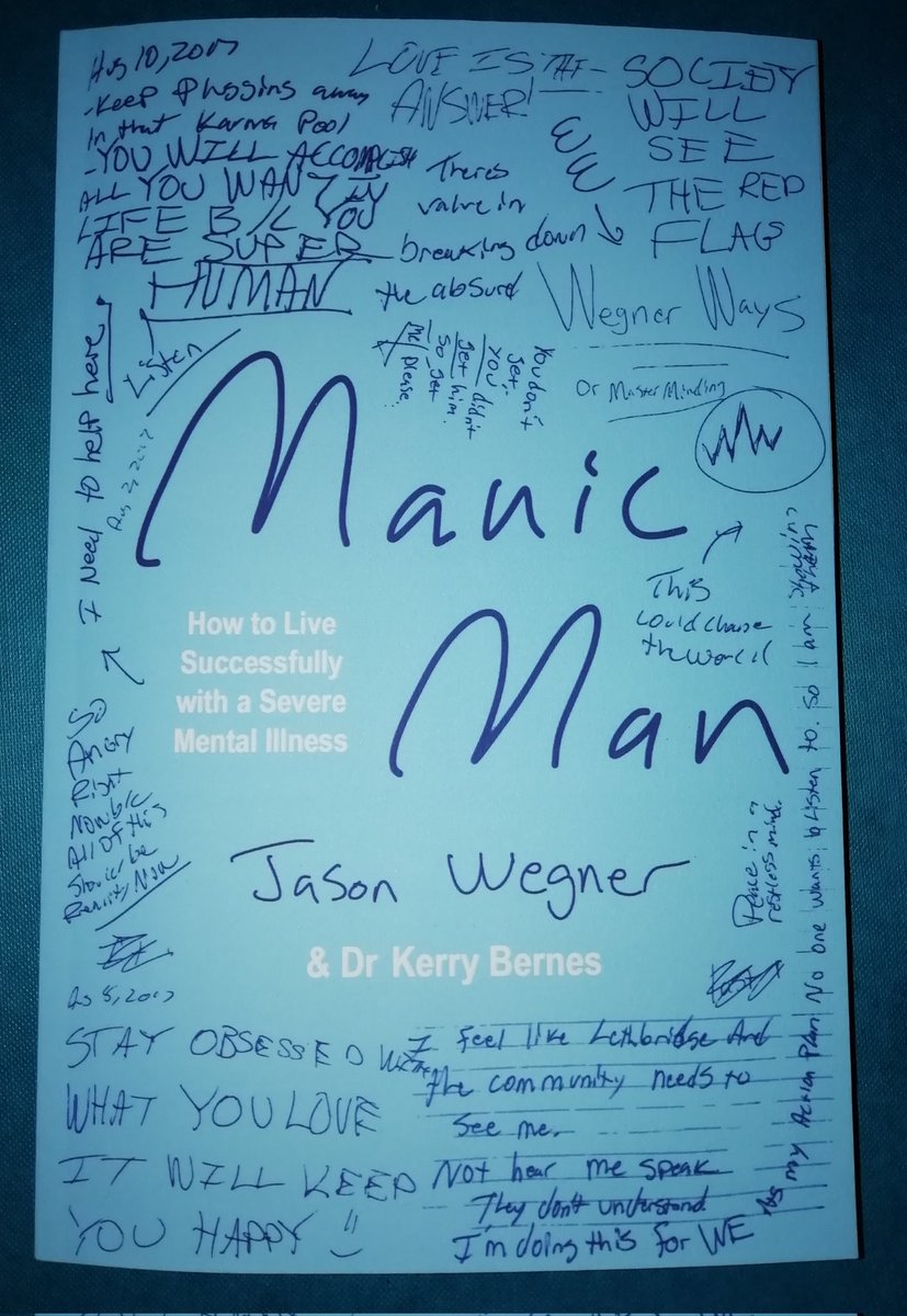 TWITTER REVIEW (THREAD):
Manic Man (How to live successfully with a mental illness) Jason Wegner and Dr. Kerry Bernes

My Job Is To Do What Makes Me Balanced

Manic Man is an honest, remarkable, hopeful account of living with Bipolar 1 Disorder.