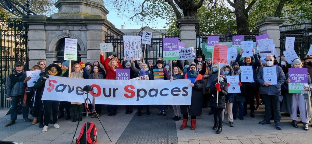 I'd like every Irish feminist to check this photo & if you recognise anyone in it,  tell them they DON'T speak for you. Tell them Irish feminism WON'T be joining the far right to make war on trans people. Tell them while they've hallucinated a trans threat we #RepealedThe8th ✊