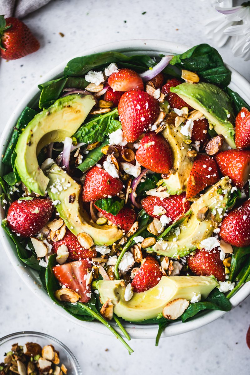 Summer Strawberry Spinach Salad | Ambitious Kitchen

 May
 21
 Gorgeous summer strawberry spinach salad topped with avocado, feta, red onion, toasted almonds, pistachios and drizzled with a flavorful strawberry balsamic vinaigrette. The best strawberr recipequicks.com/summer-strawbe…