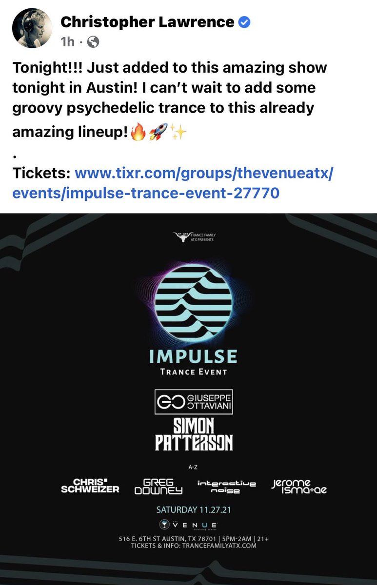 Hi everyone

Interactive noise was not allowed in the country due to travel restrictions. We will re-schedule a show with him in the future. Fortunately, we booked a replacement a day from the event. The psytrance legend <a href="/djclawrence/">Christopher Lawrence</a> will take his place on the lineup!