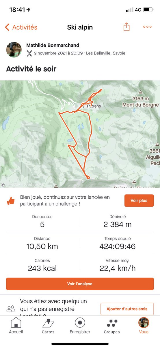 mathildebnd1's tweet photo. @GarminFrance je crois qu’il y a des petits problèmes de Timing sur la venue 😢5 descentes en 424h.... ca fait beaucoup ! https://t.co/ou5PLdHgTo