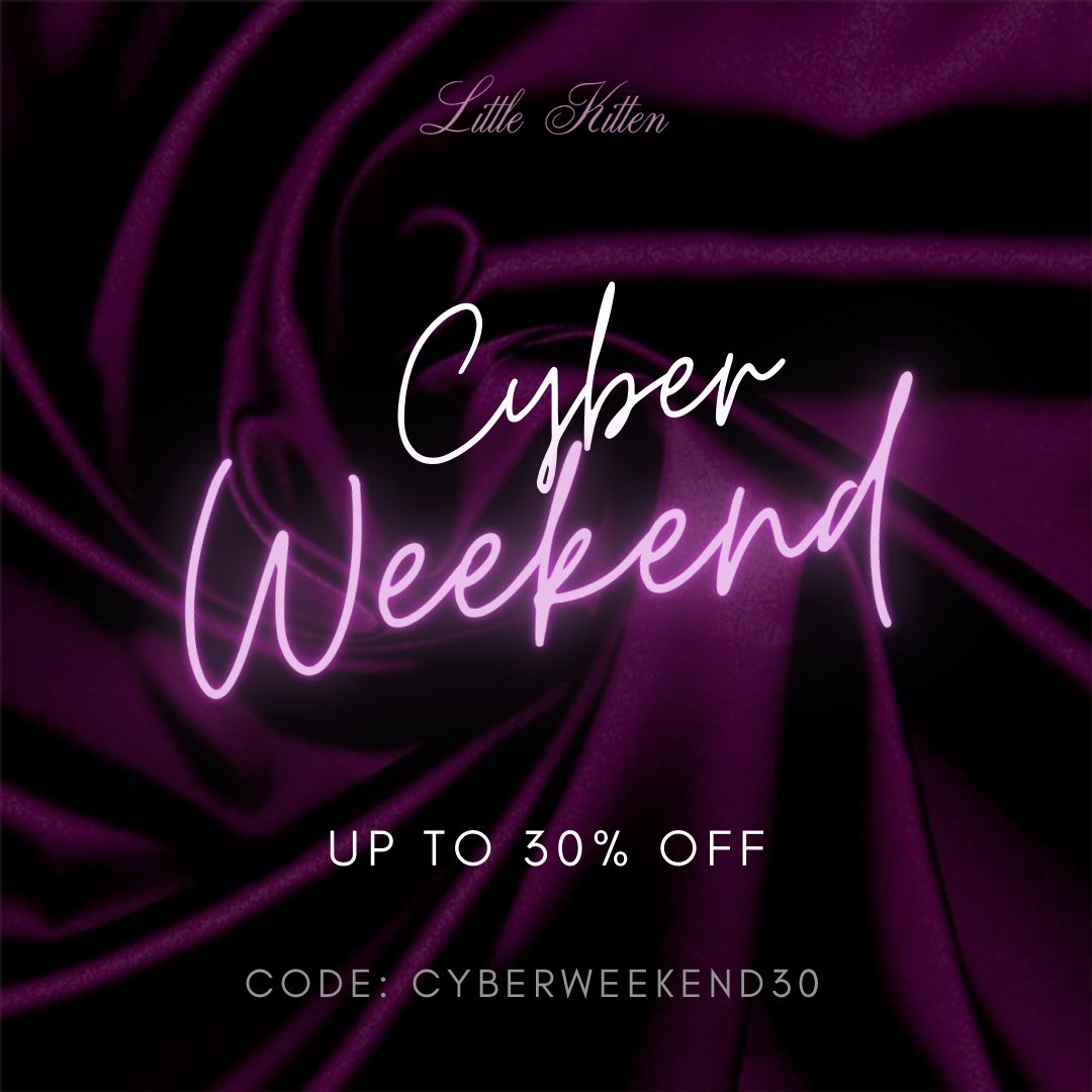 LittleKittenLA's tweet photo. Enjoy 30% off lingerie &amp; body care using code CYBERWEEKEND30 at checkout...

Luxe &amp; Loungewear collections are 20% off, discount automatically applied at checkout.

Sale ends 11/28 ✨ https://t.co/i4wR0FeCT1