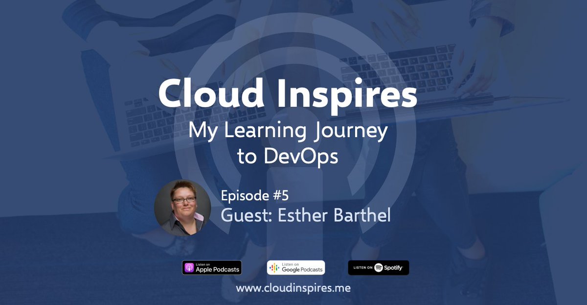 New episode of #CloudInspires online: 
We had the pleasure to talk with <a href="/virtuEs_IT/">Esther Barthel</a> about here learning journey to #DevOps. It was an interesting talk with lots of good pointers on why it's important to add some Dev experience to Ops.Tune in to learn more!
anchor.fm/cloudinspires/…