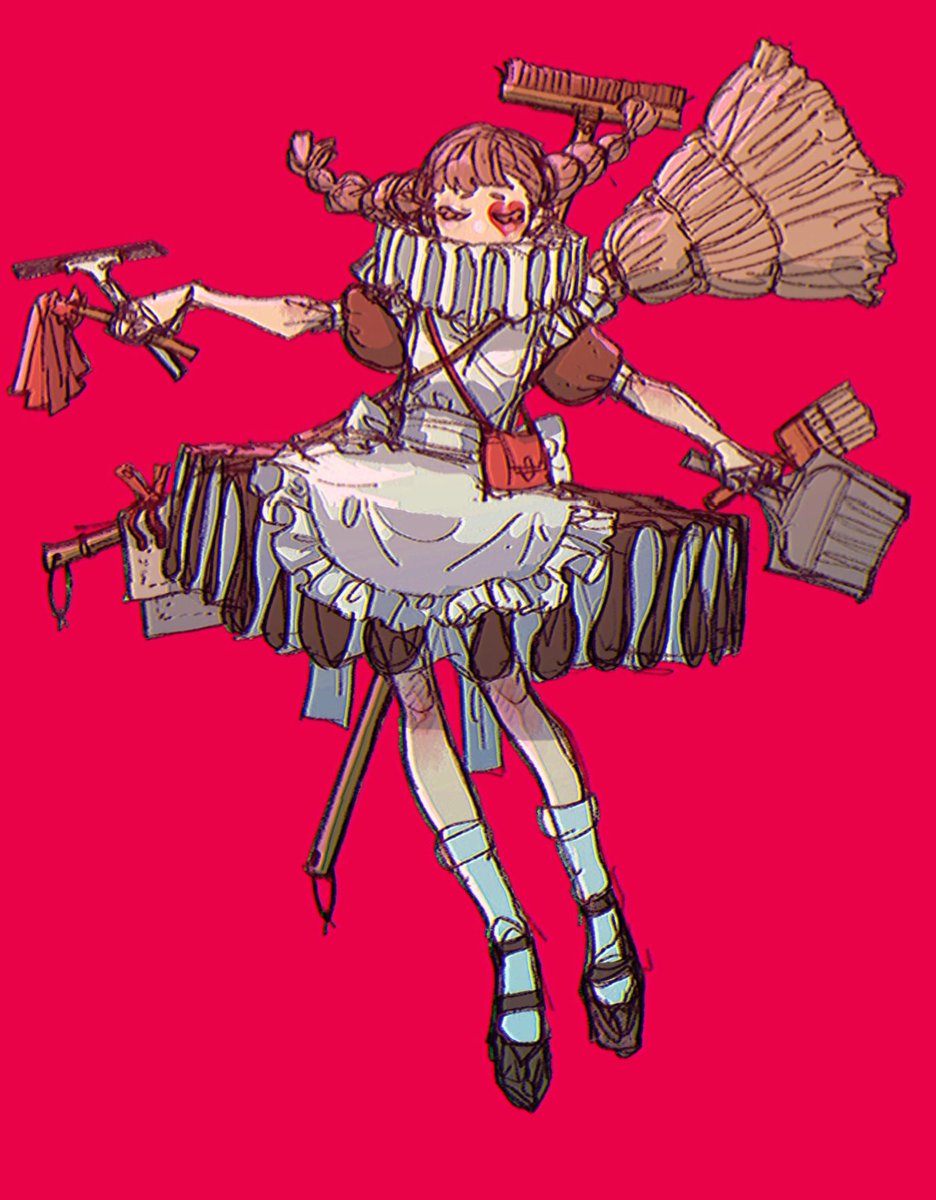 「お掃除メイドピエロ 」|inoriのイラスト