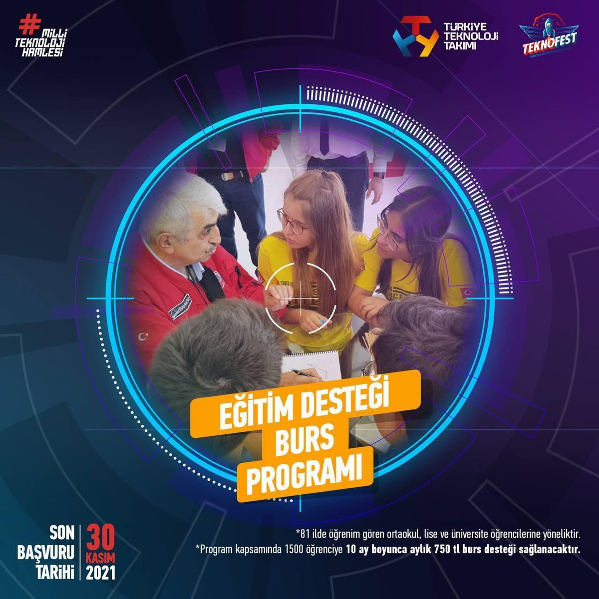 T3 Vakfı 2022 Özdemir Bayraktar Milli Teknoloji Burs Programları kapsamında, Yükselen Yıldız, Eğitmen-Mentor, Eğitim Desteği Burs Programları ile Türkiye’nin Milli Teknoloji Hamlesi’ne katkı sağlayacak 2000 öğrenciye burs imkanı sağlanacaktır.
Başvuru👉 turkiyeteknolojitakimi.org