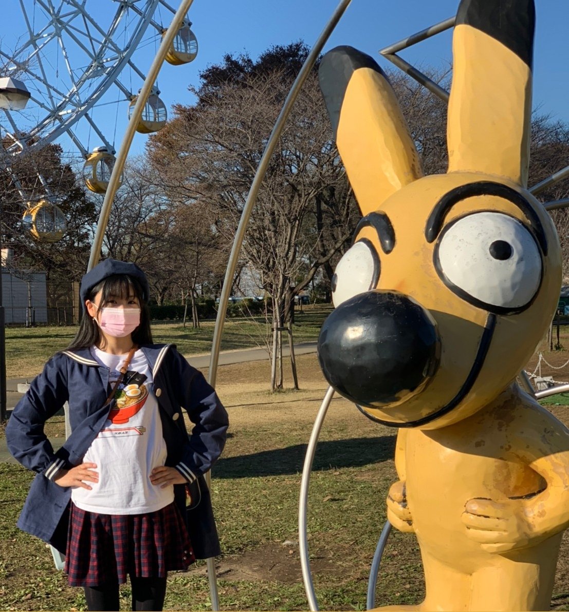 p_korobe's tweet photo. 皆さんご存知TDK(東武動物公園)へ行ってきました。小さい時とはだいぶ変わったけど、トッピーはそのままだな笑 夜のイルミネーションは12月から毎日のイベントになるらしい！夜20時までなのでキラキラの遊園地の時にまた行きたいなぁ*°
マスクズレてる笑 https://t.co/5NumZiVpXK