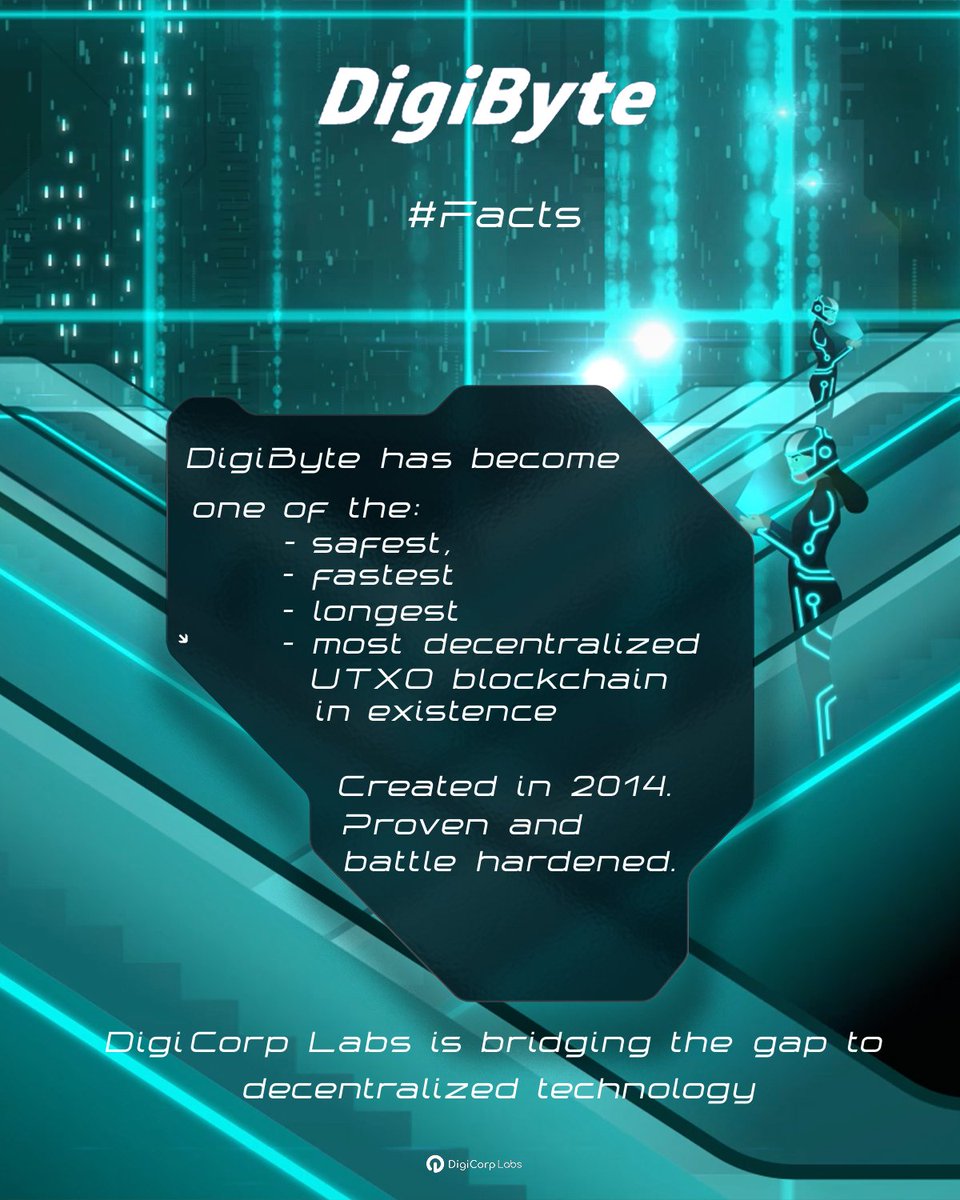 DigiCorpLabs's tweet photo. #DigiCorpLabs is bridging the gap to #Decentralized technology

Why it’s a no-brainer that we use DGB technology👇

Please like, retweet or comment if you support @DigiByteCoin 

Join the global movement for a decentralized #metaverse 🌐– stronger 🦾together! 
#Cryptos https://t.co/eG9GYoC96S