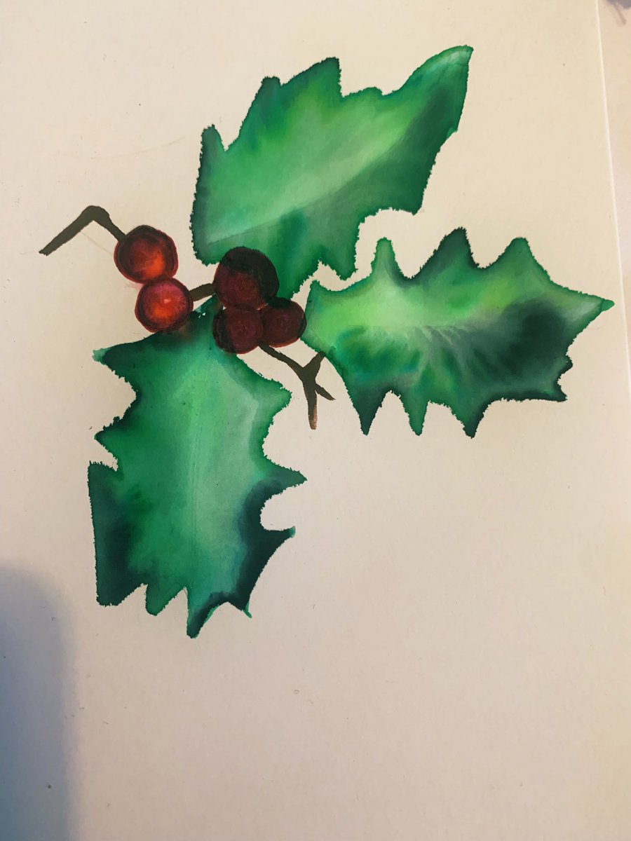 MrsLMFrost's tweet photo. Festive #happyscribbles and my first attempt with watercolour pens π need to get the bleeding under control. https://t.co/TckAA2YVdG