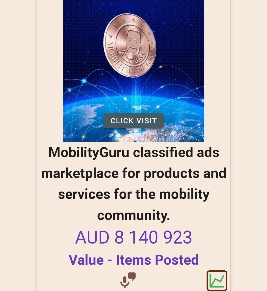 MobilityguruT's tweet photo. We have now exceeded $8m items for sale in the marketplace🪐🚀✨

#MobilityGuru #marketplace #GURU https://t.co/UQlXm8tbpo