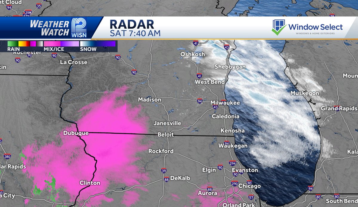 Daji_aswad_wx's tweet photo. A few flakes in Sheboygan and some mixing west of Madison. 

Let Weather Watch 12 know what you are seeing throughout today. 

https://t.co/u8eIgk8WYU

#wiwix https://t.co/lohYMskwwQ