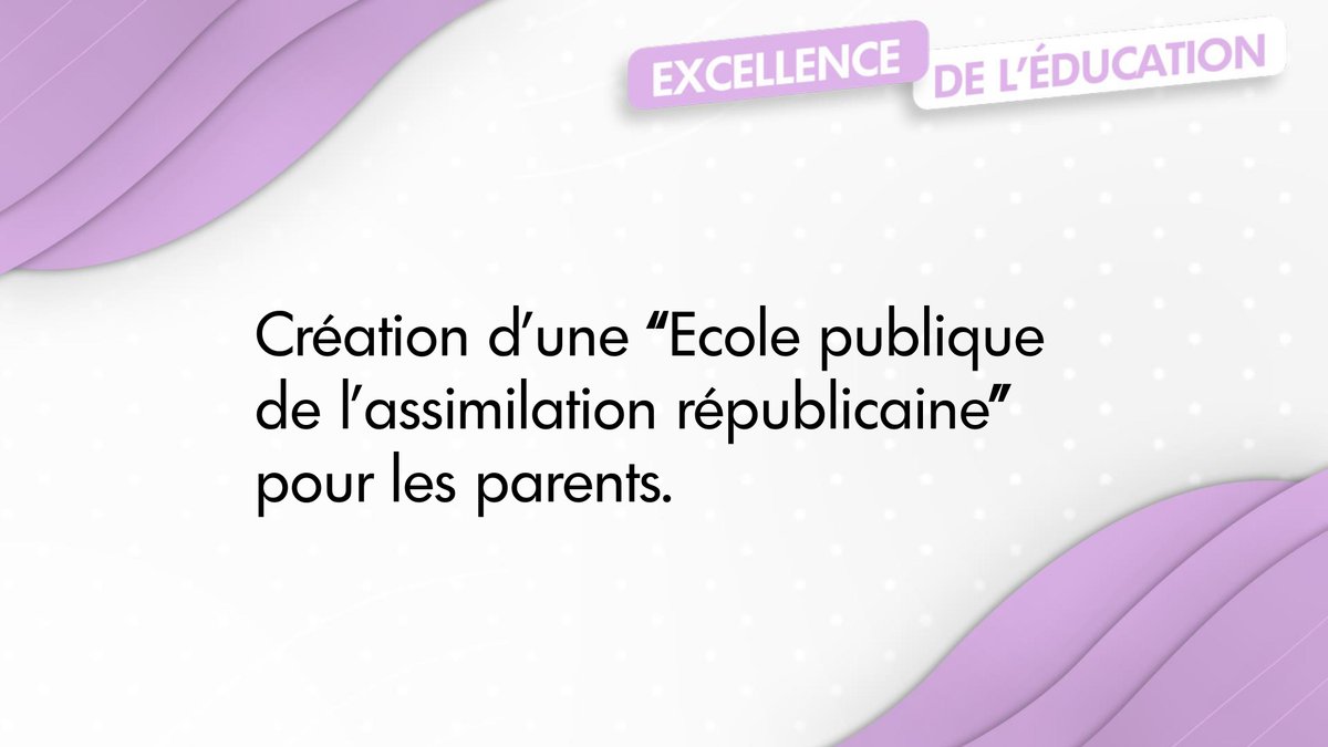 « Apprendre les valeurs, les règles et l'histoire de #France est une condition de l'intégration. 

Nous imposerons la scolarisation obligatoire des parents d’écoliers français jusqu’à l’équivalent du certificat d’études. »

___ <a href="/jclagarde/">Jean-Christophe Lagarde</a>