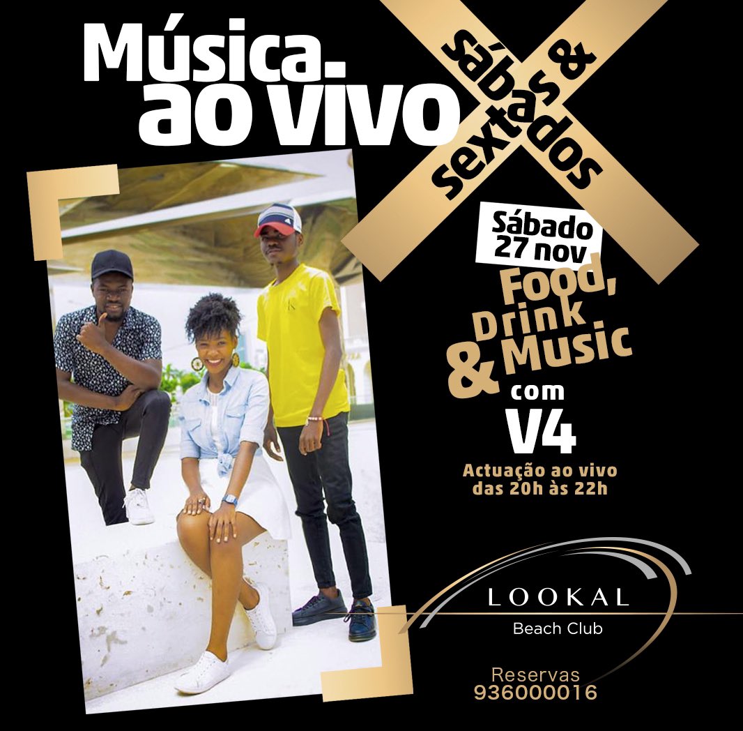 LookalC's tweet photo. Hoje no Lookal Beach Club •
Uma viagem musical com os V4 •
Das 20h as 22h •
Reservas 936000016 https://t.co/UeiRU0EGL1
