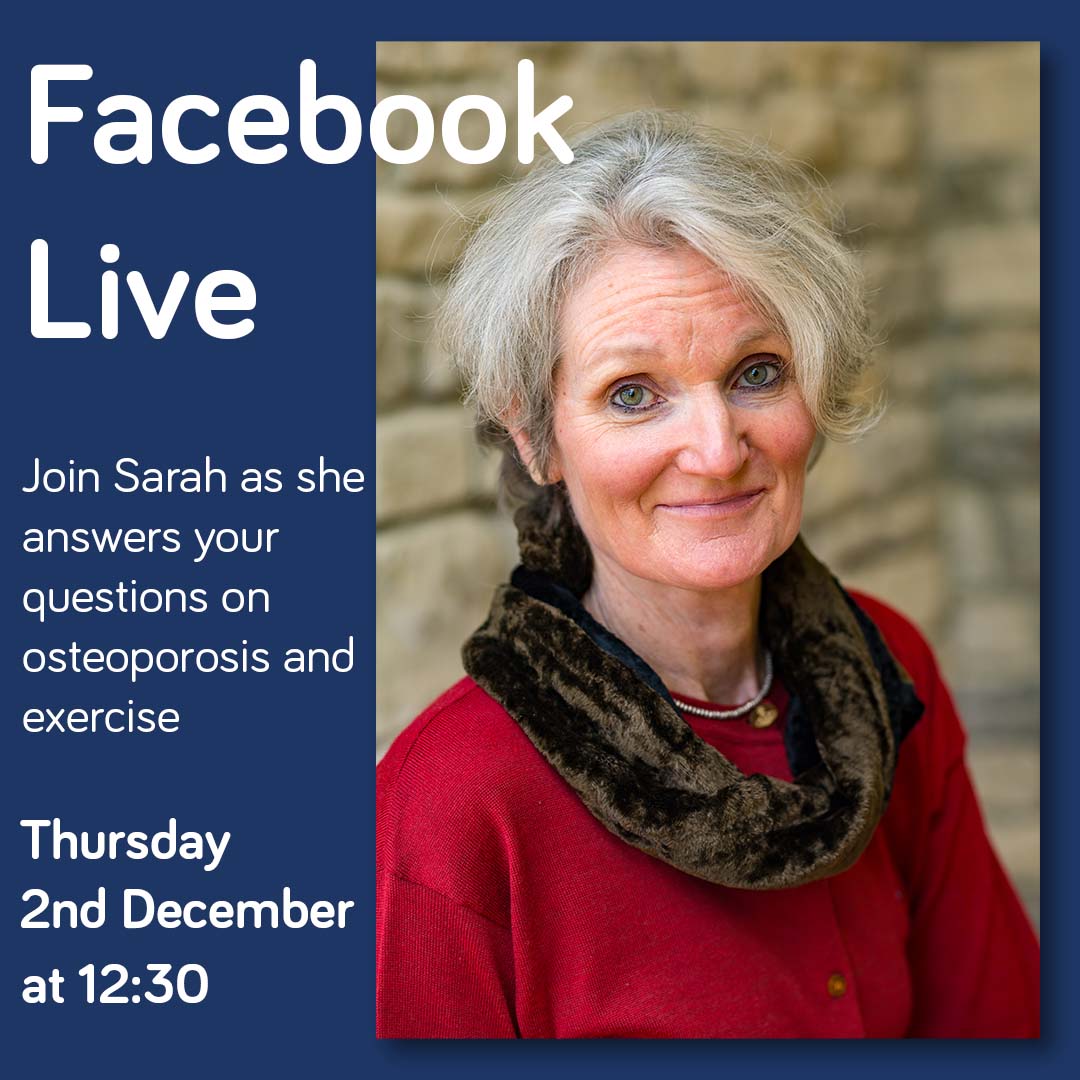RoyalOsteoSoc's tweet photo. Our Clinical Advisor, Sarah, will be going live on Facebook answering your questions on osteoporosis and exercise. Make sure you get your questions to her in advance by sending us a Direct Message or tweeting us using the hashtag #ROSLive. See you there. https://t.co/8hGoz3SqUD