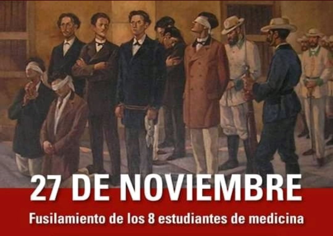 siempreconcuba's tweet photo. Hoy homenajeamos a los 8 estudiantes de Medicina, fusilados injustamente hace 150 años

Desfilan jóvenes desde la Escalinata de la Universidad de La Habana hasta la explanada de La Punta, donde se encuentra el monumento que perpetúa su memoria
#CubaVive #TenemosMemoria https://t.co/GivViNrJJK