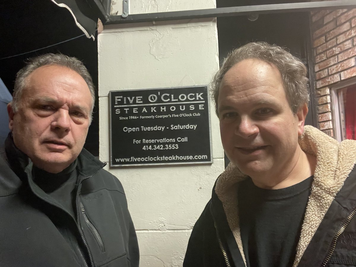 pota68's tweet photo. Me and @EddieTrunk out for a big steak in Milwaukee.  The 5 O’Clock Club. https://t.co/DrIsfVAgsW