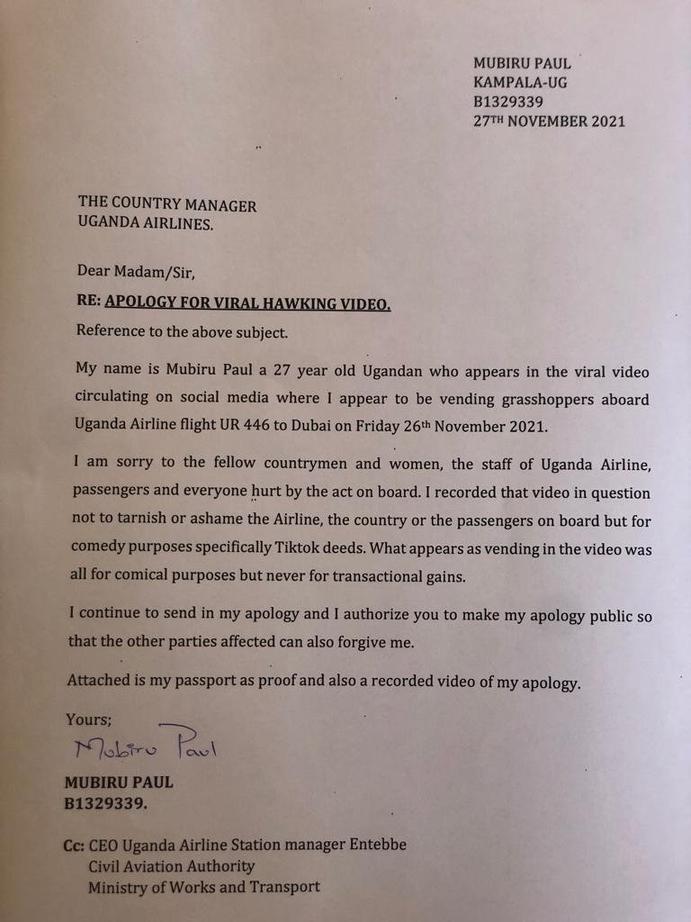 StevenKakooza's tweet photo. Apology to Uganda Airlines @nbstv @UgandaAirlines_ @ntvuganda @bukeddetv @bbstvug @Ugandairlines1 @DailyMonitor @newvisionwire @CanaryMugume @Ugaman01 @thetimes @Sudhirntv @IthilebuRobert @kasujja @FrankTumwebazek https://t.co/PJtjPW08zJ