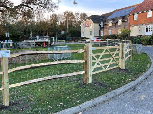 jbsfencing's tweet photo. Chestnut post and rail fencing at McDonald’s . Materials from @avsfencing https://t.co/bfOi9g5cDP