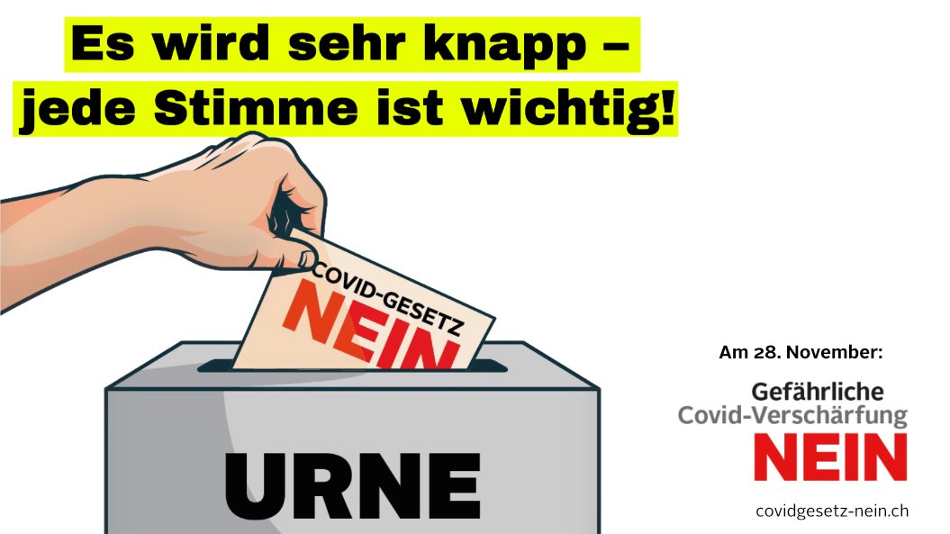 Am Sonntag NEIN zur gefährlichen Covid-Verschärfung! #CovidGesetzNEIN #CovidGesetz #Abst21