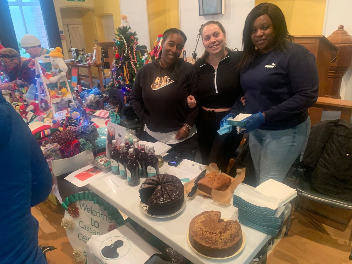 CassandraCentre's tweet image. Look at Cassandra’s Angels 😇 😍😉 @Sophie_CC_ @EmpressKeikei and Melinda, here again, sprinkling their magic, and selling home made cakes at the #Norbury Christmas Fayre. All to raise money so we can help victims of abuse.🤩